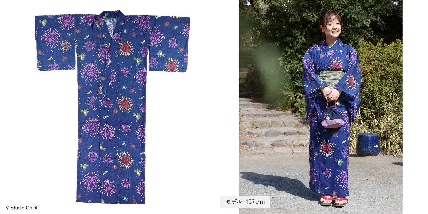 「となりのトトロ」をモチーフにした浴衣。