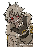 大久保篤が描いた「ガチアクタ」の主人公・ルドのイラスト。