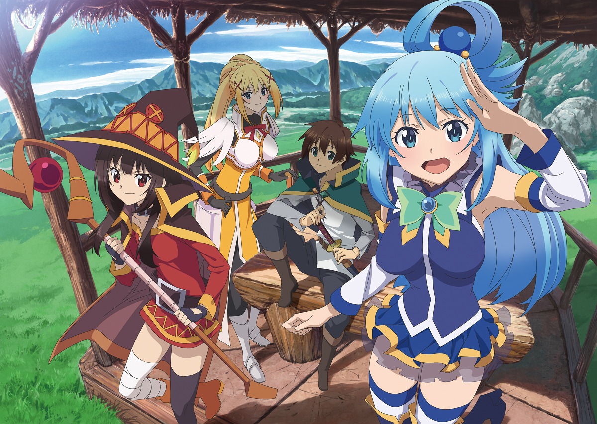 「この素晴らしい世界に祝福を！」新作アニメの告知ビジュアル。