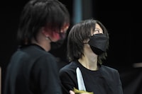 舞台「薔薇王の葬列」公開稽古の様子。