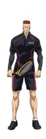 A・フランケンシュタイナー（CV：綿貫竜之介）
寸分の狂いもなくボールをコントロールする技 術の高さと、指令をロボットのように忠実に実 行する姿から、「テニスサイボーグ」と呼ばれ る。ドイツ期待の新星。
