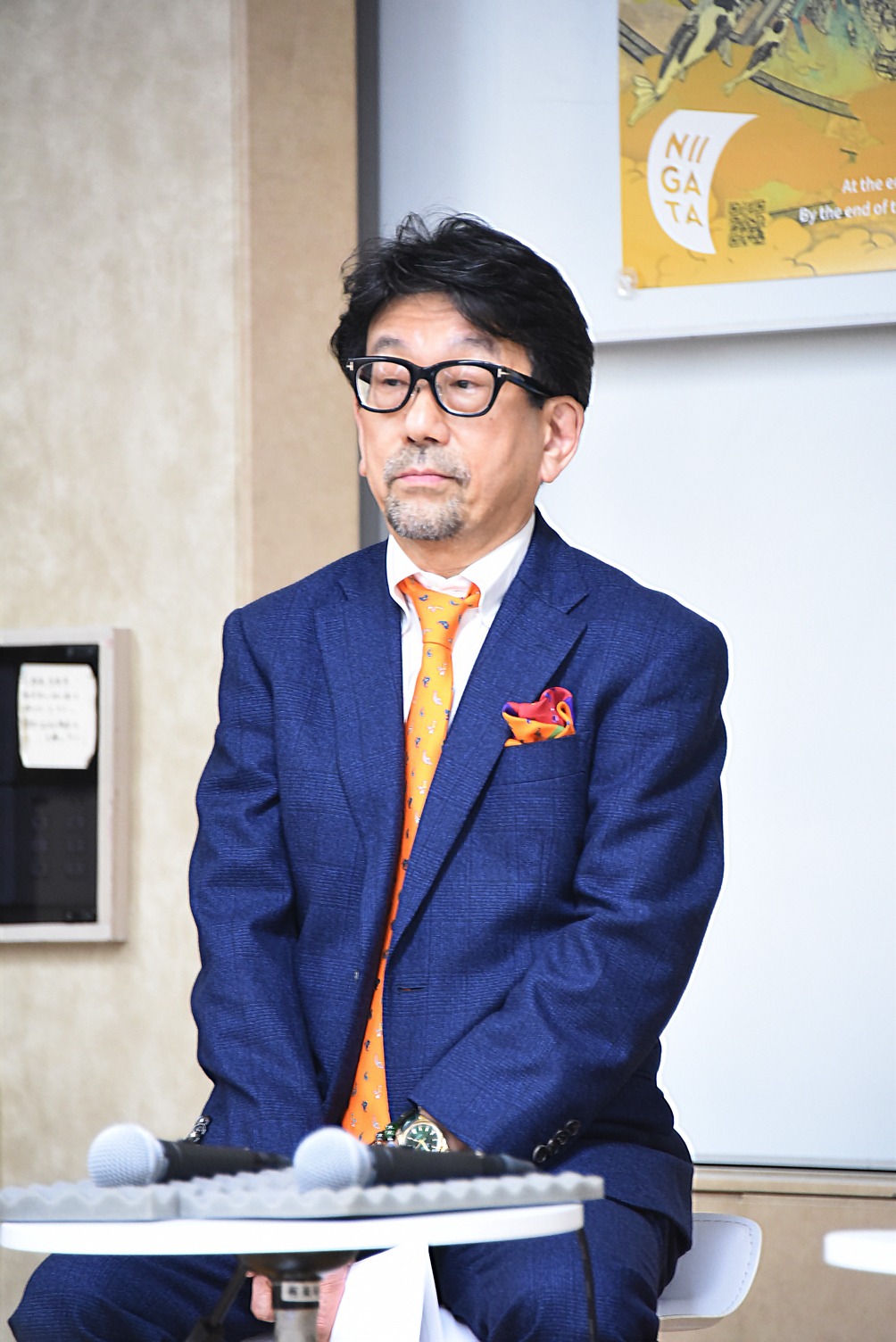 映画祭事務局長の真木太郎。