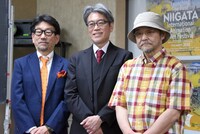左から真木太郎、井上伸一郎、押井守。