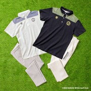 亜室のポロシャツとロングパンツ。