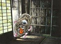 「水木しげるの妖怪 百鬼夜行展～お化けたちはこうして生まれた～」の展示作品より、「化け草履」。 (c)水木プロダクション