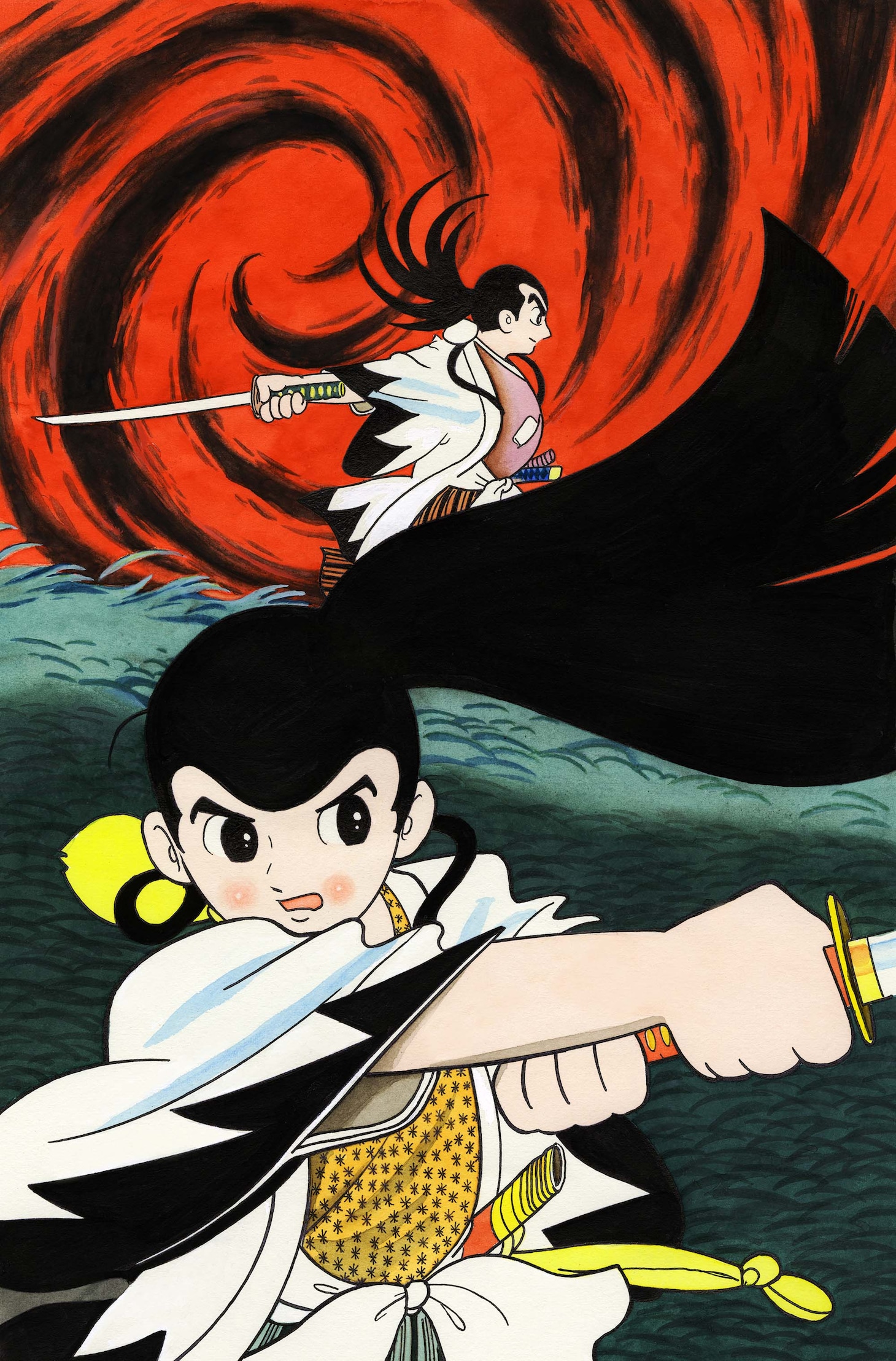 深草丘十郎（手前）と鎌切大作（奥）。 (c)Tezuka Productions
