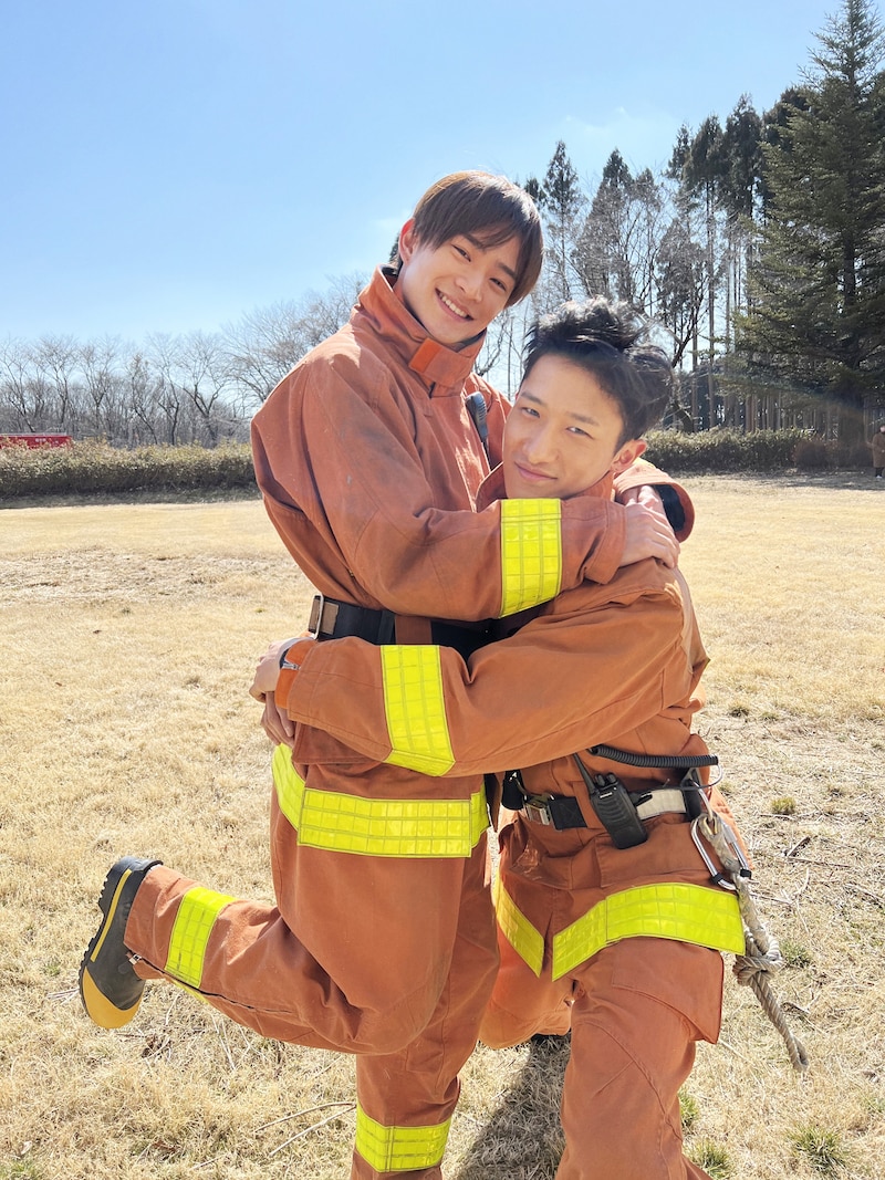 映画「モエカレはオレンジ色」のオフショット。