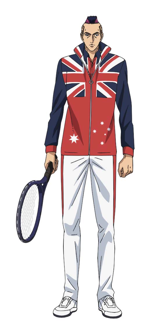 J・J・ドルギアス（CV：木村昴）。弟・ノアを除名したアカデミーへの怒りから破天荒な言動が目立つが、堂々たるプレイで相手をねじ伏せるオーストラリアの中心選手。