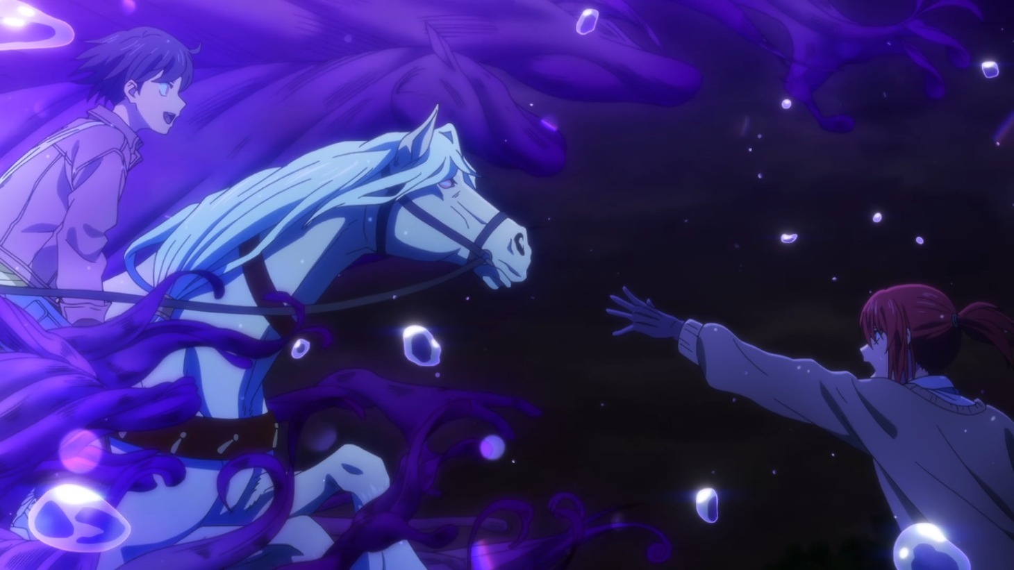 アニメ「魔法使いの嫁 西の少年と青嵐の騎士」後篇の本予告映像より。