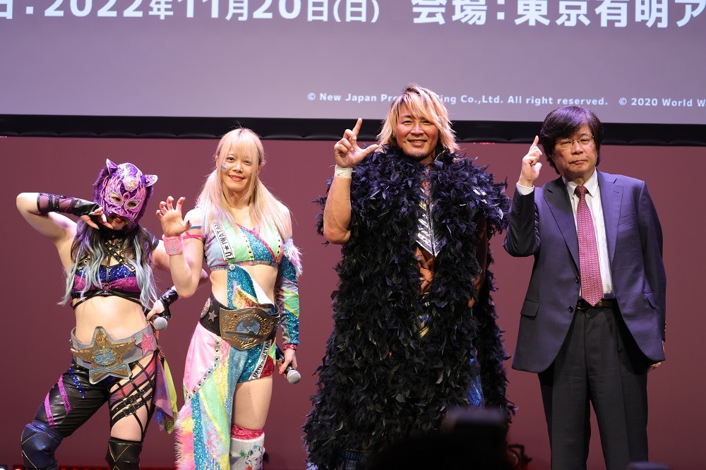 新日本プロレスとSTARDOMの合同興行の告知。