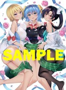 「三色網戸。展 ー艶色青春ー」展示イラストのサンプル。