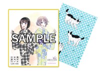 山崎零直筆サイン入りミニ色紙とオリジナル手ぬぐい。