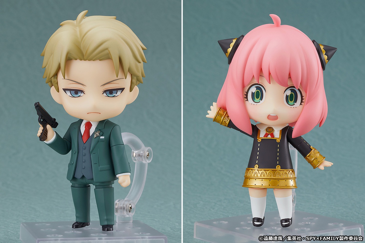 「ねんどろいど ロイド・フォージャー」（左）、「ねんどろいど アーニャ・フォージャー」（右）。