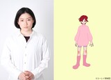 左からベリィ役の川勝未来、ベリィのキャラクター設定画。