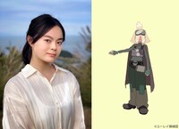 左からハック役の永瀬アンナ、ハックのキャラクター設定画。