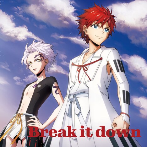オープニングテーマ「Break it down」の描き下ろしジャケット。