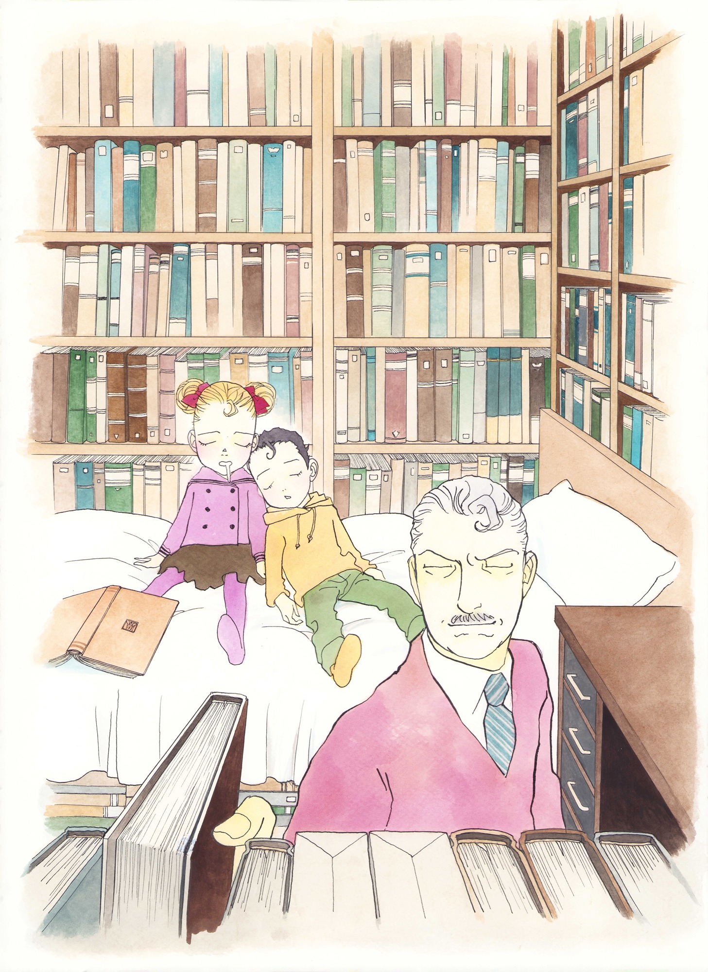 「天才 柳沢教授の生活」原画 (c)山下和美