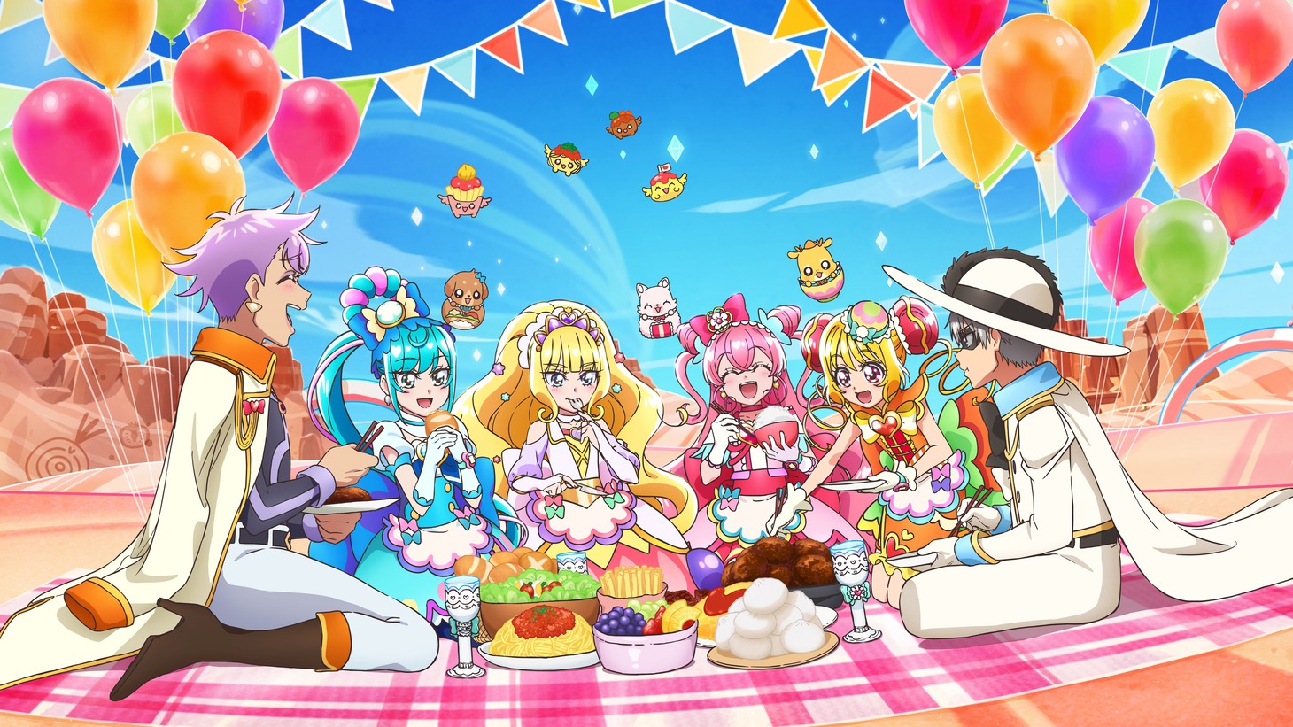 「デリシャスパーティ♡プリキュア」新スチール。左から3番目がキュアフィナーレ。