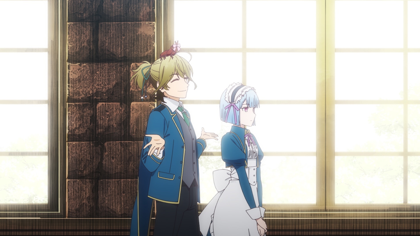 TVアニメ「金装のヴェルメイユ～崖っぷち魔術師は最強の厄災と魔法世界を突き進む～」第1話の場面カット。