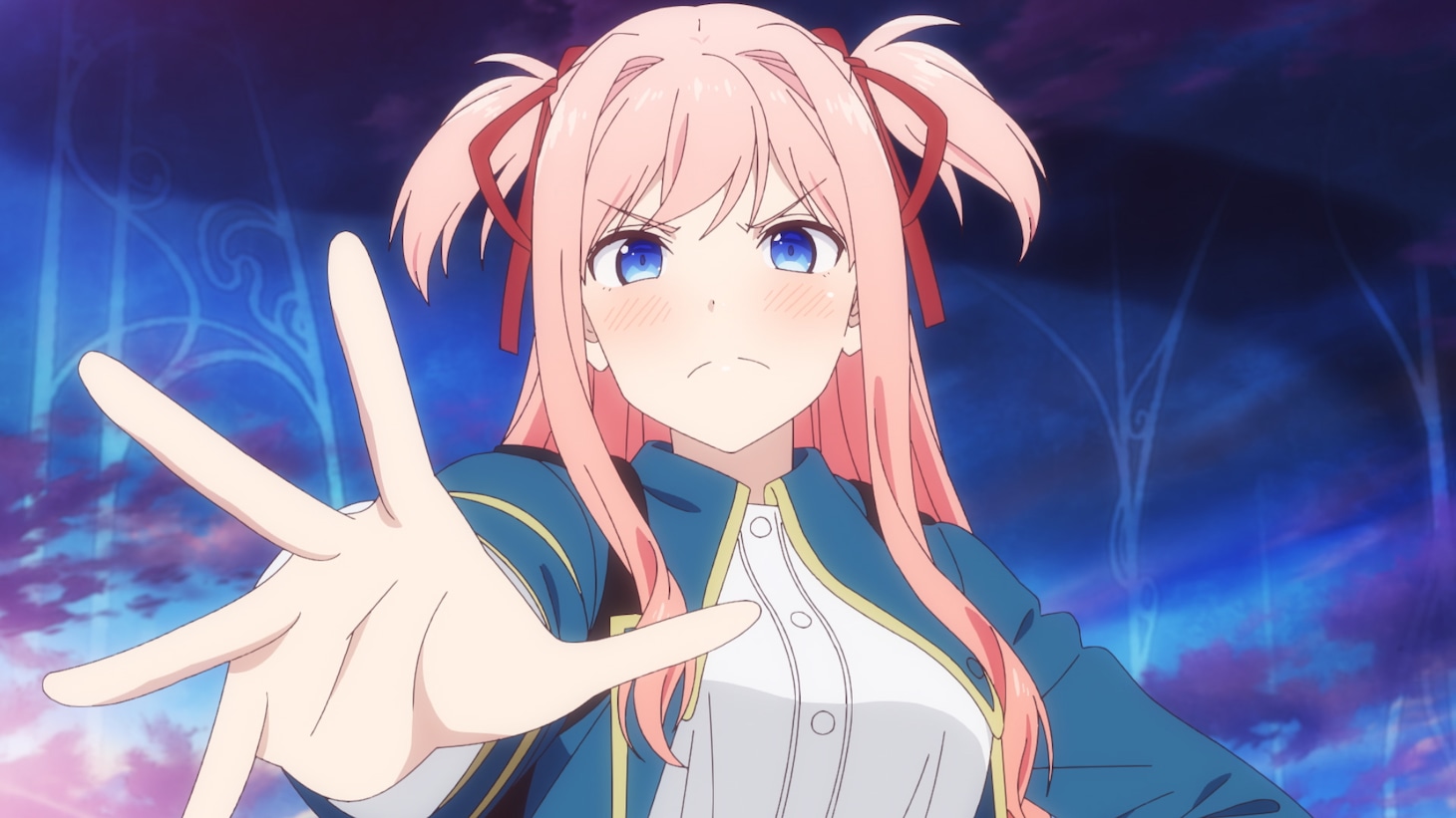 TVアニメ「金装のヴェルメイユ～崖っぷち魔術師は最強の厄災と魔法世界を突き進む～」第1話の場面カット。
