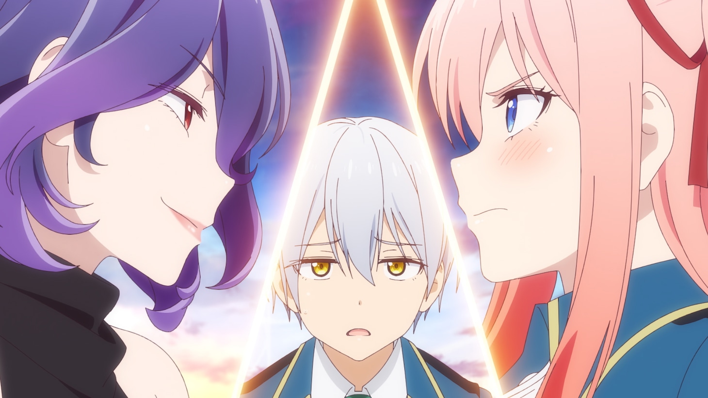TVアニメ「金装のヴェルメイユ～崖っぷち魔術師は最強の厄災と魔法世界を突き進む～」第1話の場面カット。