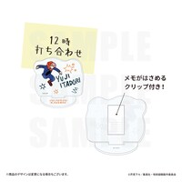 アクリルクリップスタンドのサンプル画像。