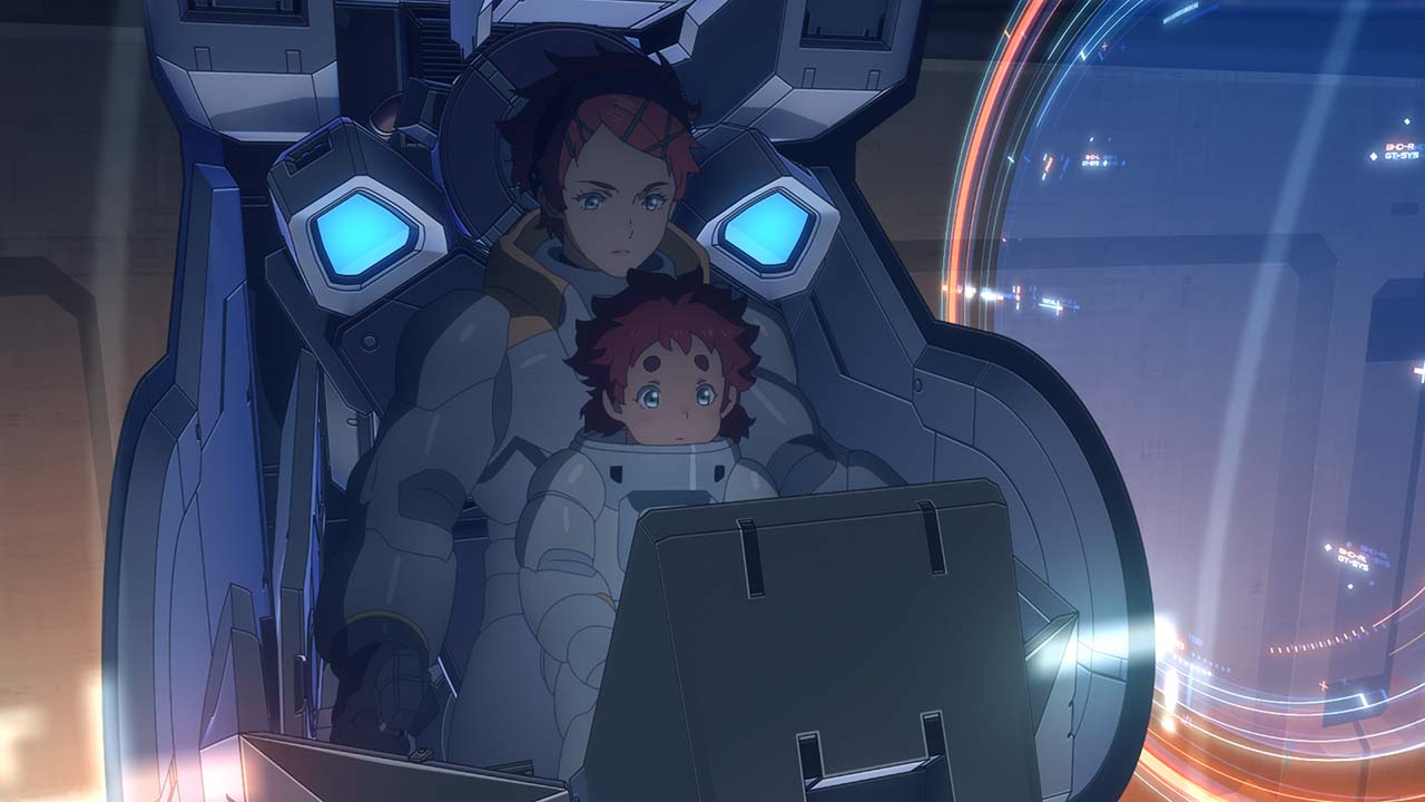 TVアニメ「機動戦士ガンダム 水星の魔女」の「PROLOGUE」場面カット。