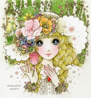 「花のマドモアゼルII」版画 (c)Macoto Takahashi