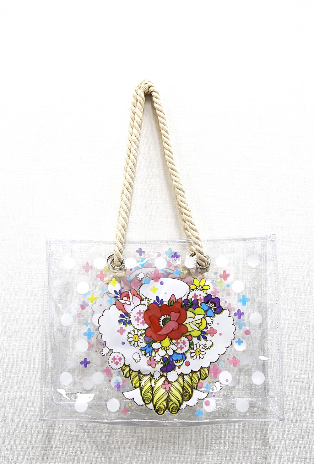 ロープハンドルクリアバッグ『花帽子の少女』（グッズセット付  