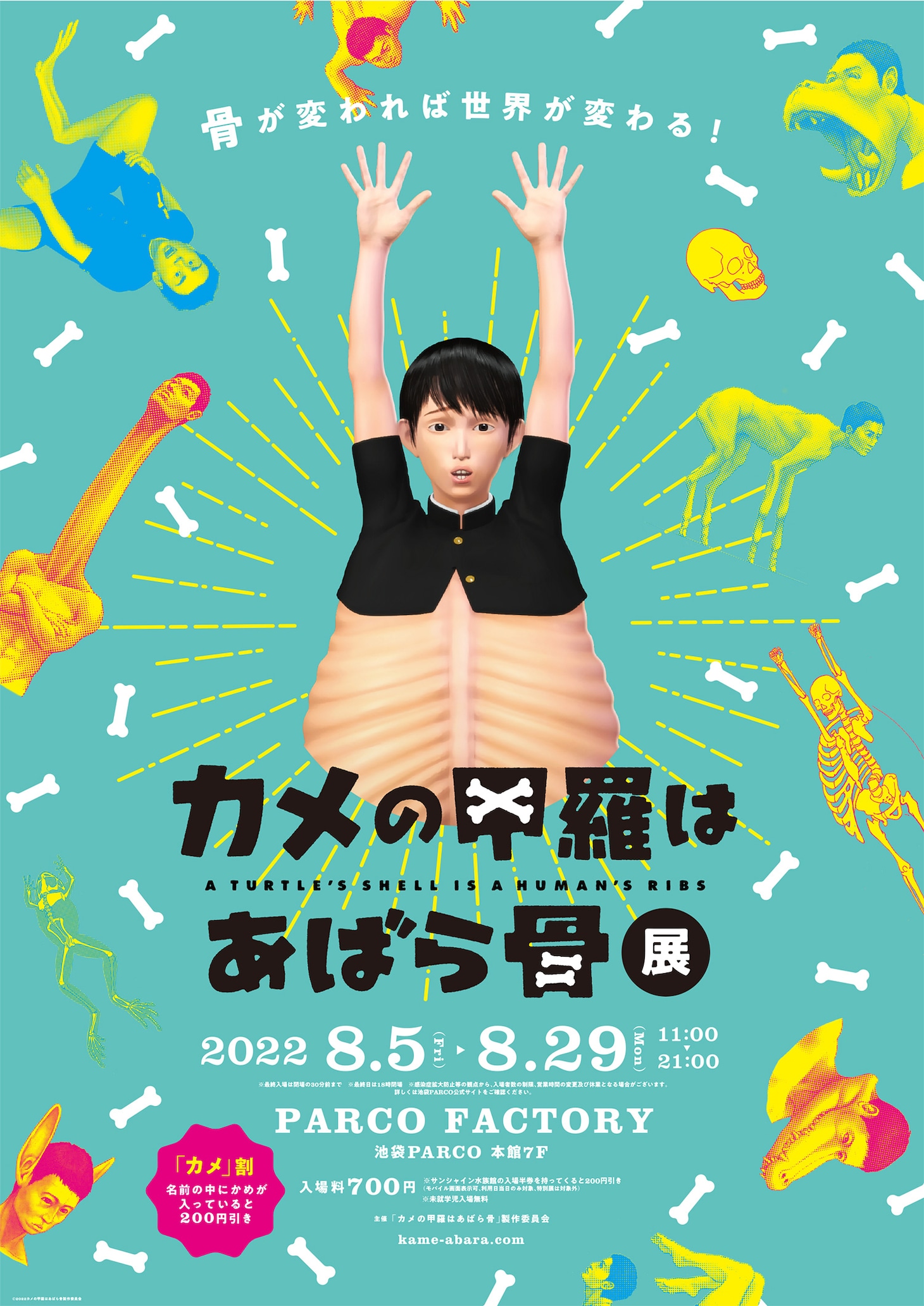 「カメの甲羅はあばら骨」展のメインビジュアル。 (c)2022 カメの甲羅はあばら骨製作委員会 (c)川崎悟司 / SB クリエイティブ