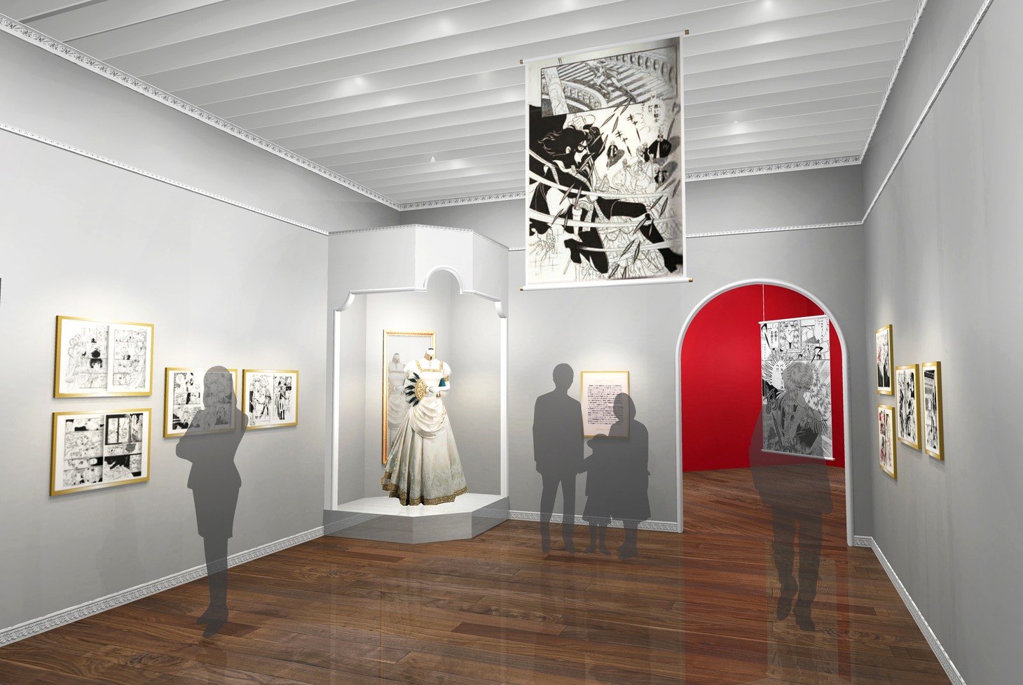 「誕生50周年記念 ベルサイユのばら展ーベルばらは永遠にー」オスカルのドレス展示イメージ。 (c)池田理代子プロダクション