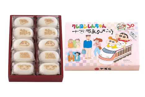 「クレヨンしんちゃん」とコラボした「十万石まんじゅう」。