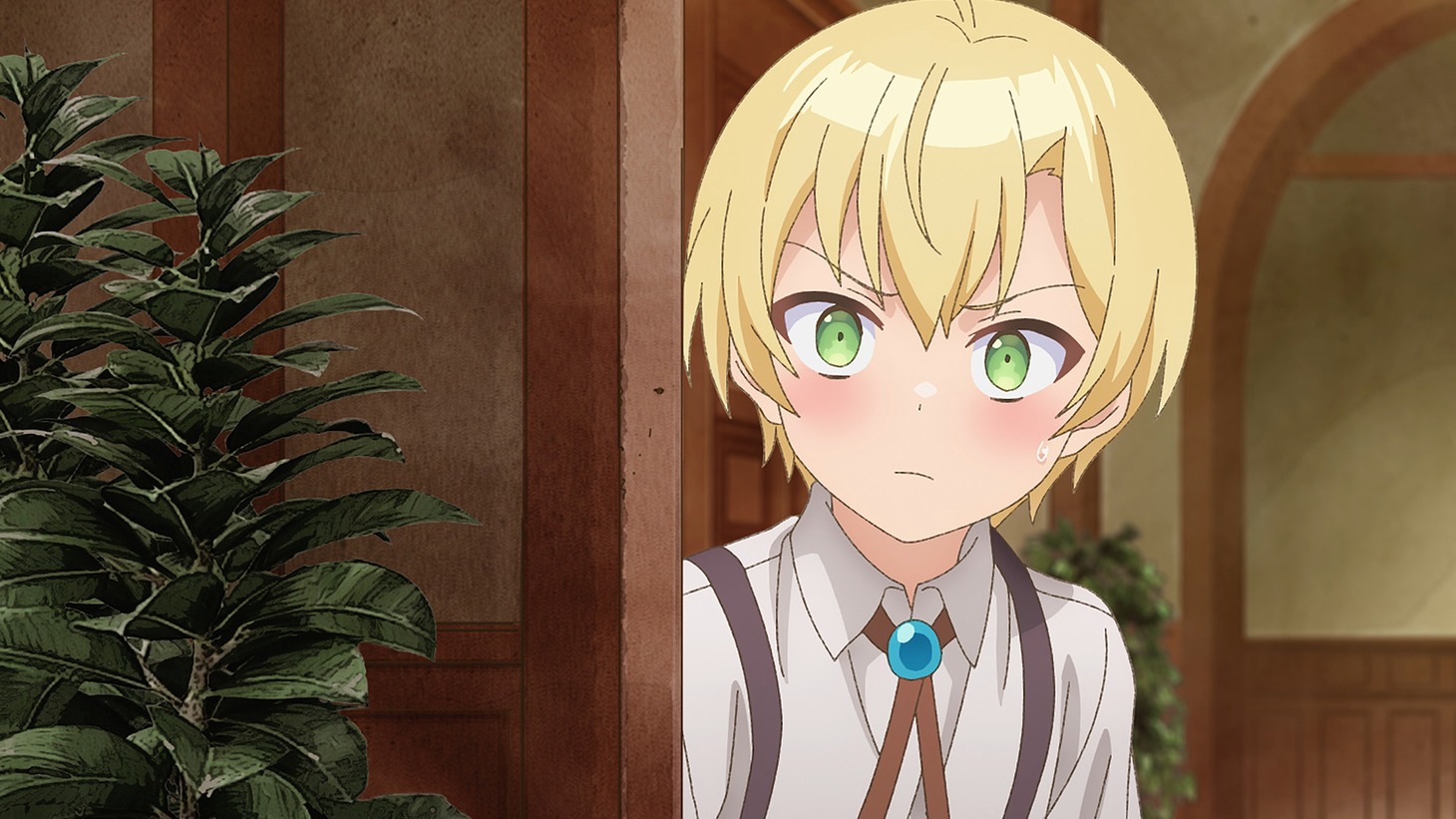 TVアニメ「最近雇ったメイドが怪しい」第1話の場面カット。