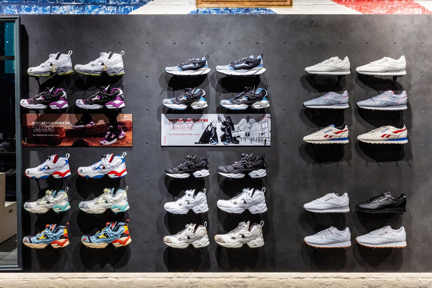 Reebokクラシックストア原宿店内の様子。