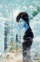 「伊藤潤二傑作集4 死びとの恋わずらい」のイラスト。