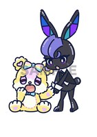 きゃろん、はにたんのカフェ用描き下ろしイラスト。