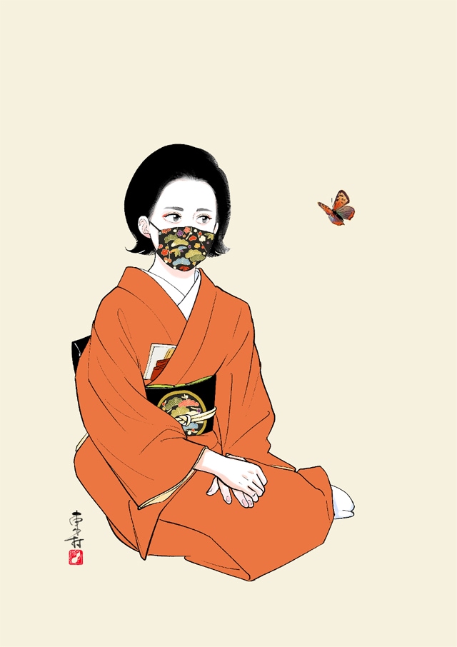 「『NEO着物美人画シリーズ（仮題）』作品No.1[ソーシャルディスタンス]」