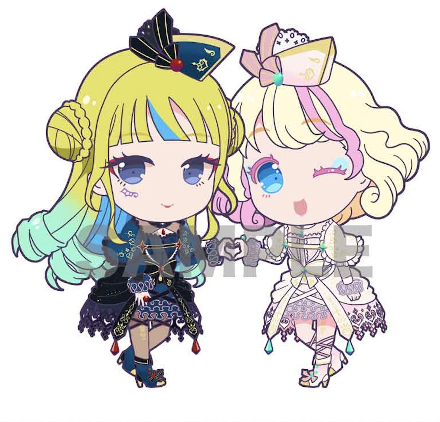 れもん、みるきのカフェ用描き下ろしイラスト。
