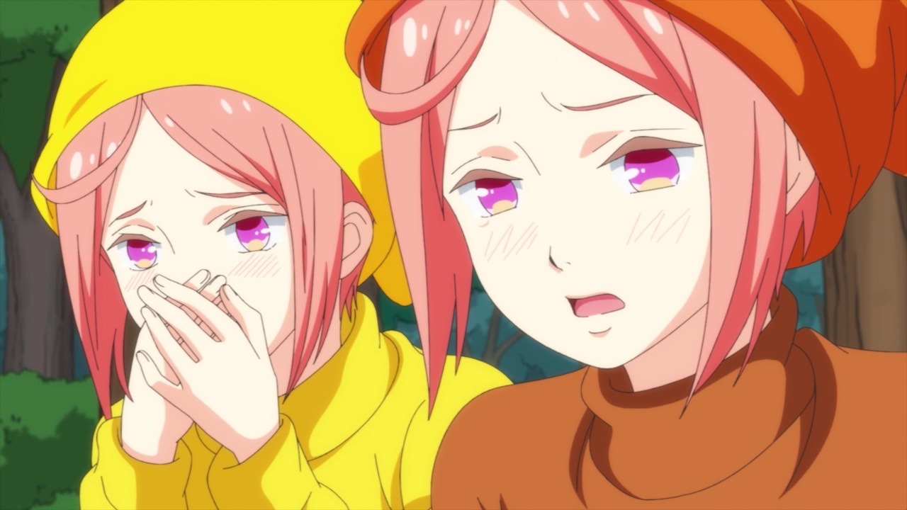 オリジナルショートアニメ「皇花山学園編」の場面カット。