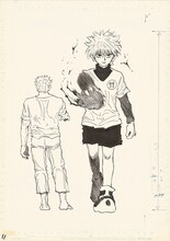 「冨樫義博展 -PUZZLE-」に展示される「HUNTER×HUNTER」の原画。 (c)P98-22