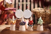 左から「もののけ姫 3連リング ヤックル」「もののけ姫 タタリング」「もののけ姫 3連リング サンのお面」「もののけ姫 3連リング コダマ」。