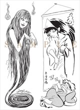 高橋葉介と伊藤潤二のコラボレーション作品「幽霊美女」。