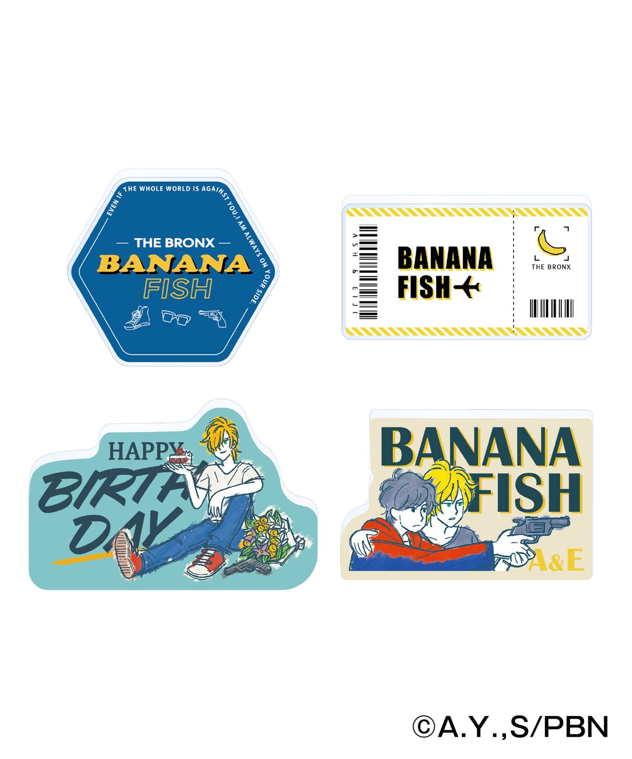 バナナフィッシュ　トートバッグ　アクリルバッジ　ステッカー付き　ZOZOTOWN TVアニメ『BANANA FISH』× ZOZOTOWN tote bag」 - アニメ「BANANA FISH