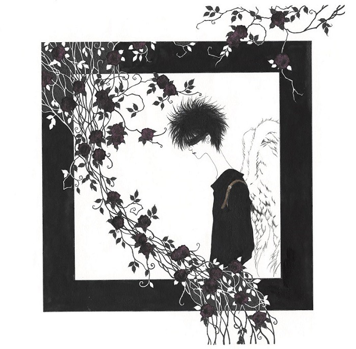 CD「KISSxxxx」ジャケット用イラスト（1990） (c)Maki Kusumoto