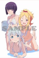 あみあみオンラインショップ特典「F3キャンバスアート」およびゲーマーズ特典「A4サイズ マイクロファイバータオル」のイラスト。