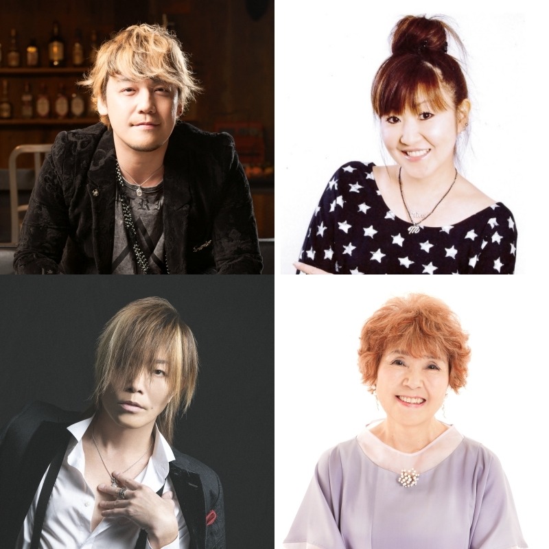 左上から時計回りに勝杏里、かないみか、野村道子、谷山紀章。