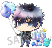 ゆーぽんによる狡噛慎也の描き下ろしミニキャライラスト。