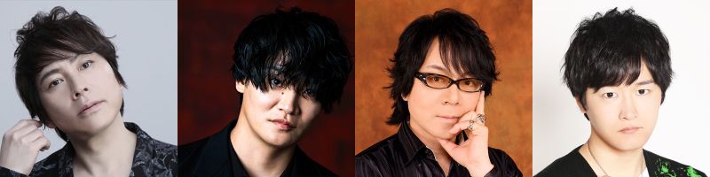 左から置鮎龍太郎、細谷佳正、速水奨、逢坂良太。