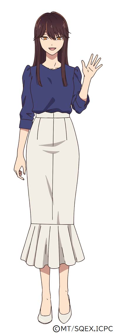 狐森さん（CV：内山夕実）
冬月さんと氷室くんの同僚で、現代を生きる妖狐の末裔の女性。普段は隠しているが、気を抜くとつい耳と尻尾が出てしまうことも。明るい性格で職場のムードメーカー。冬月さんと氷室くんの初々しいやり取りを温かく見守っている。