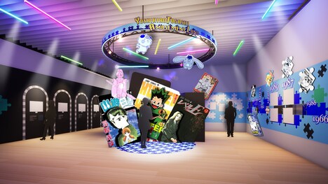 「『冨樫義博』エリア」のイメージ画像。 (c)冨樫義博 1986年 (c)冨樫義博 1987年 (c)冨樫義博 1989-90年 (c)冨樫義博 1990-94年 (c)冨樫義博 1995-97年 (c)P98-22